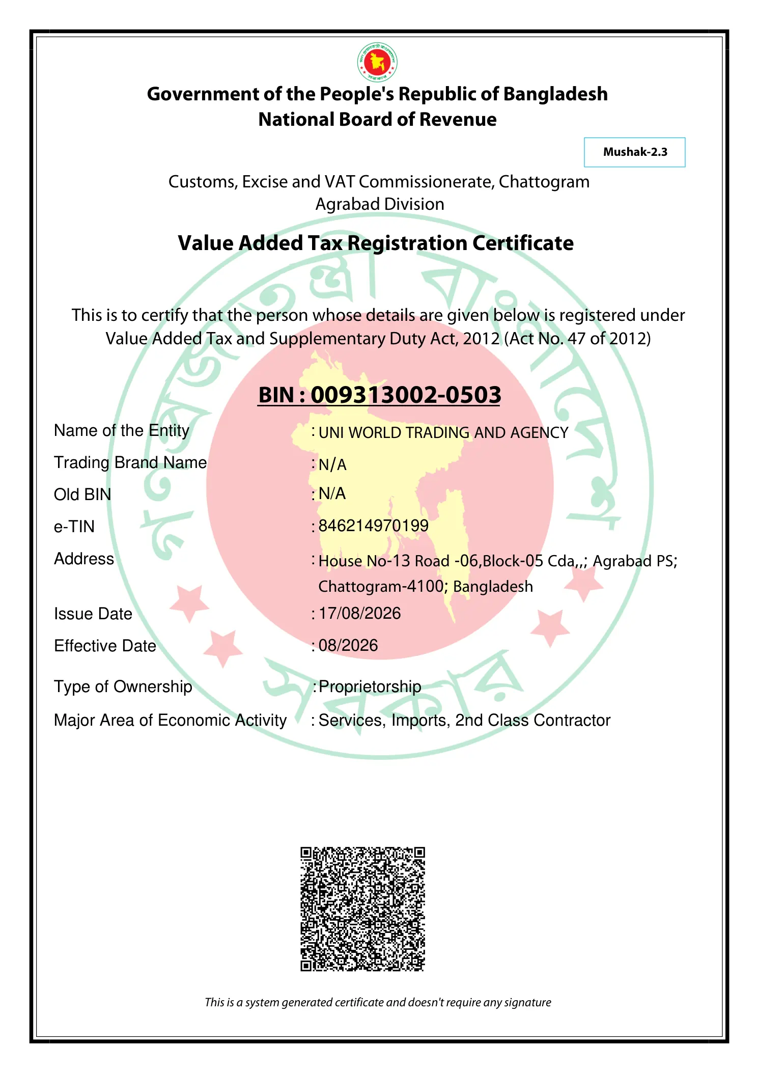 BIN Certification