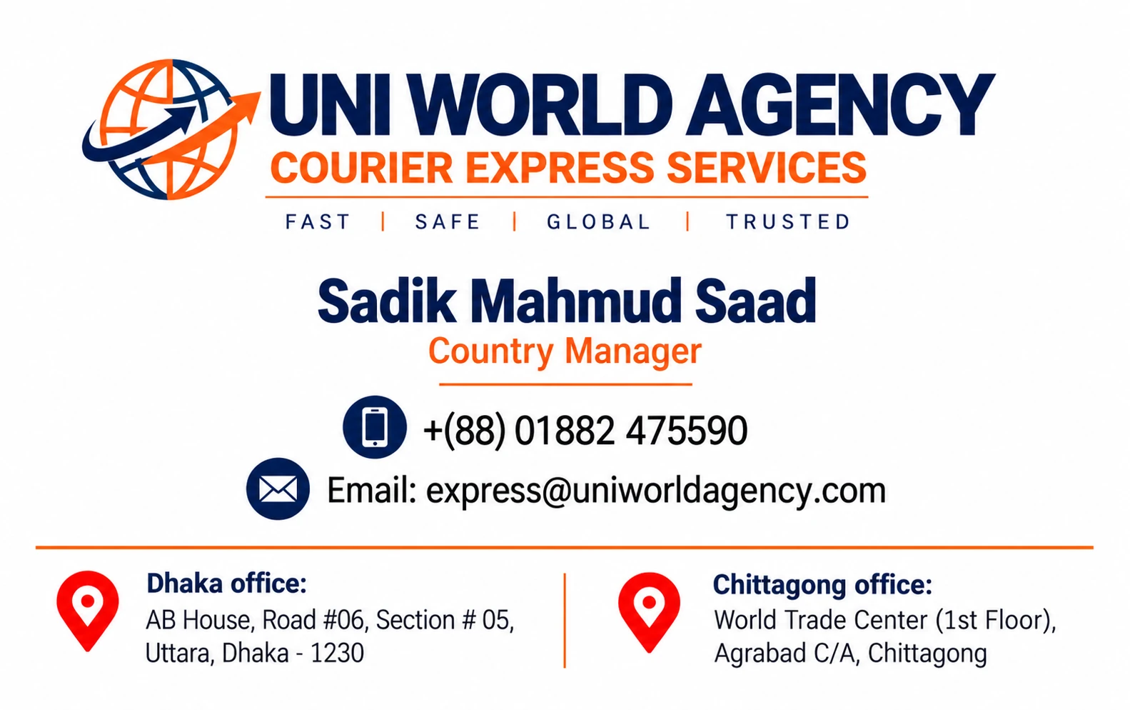 UNI WORLD TRADING AND AGENCY Courier Express Services